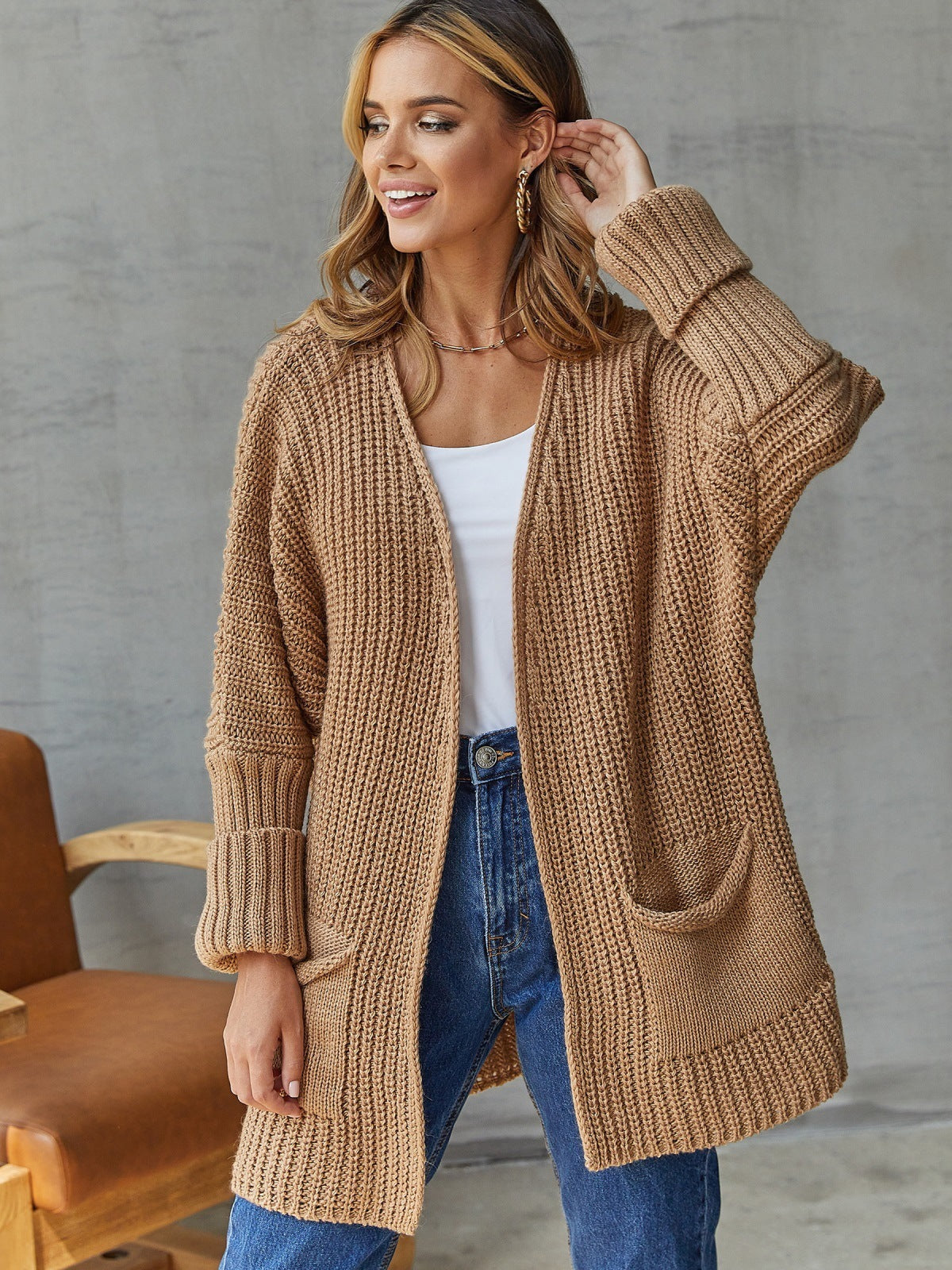 Women's Cardigan Knitted Oversized | Long