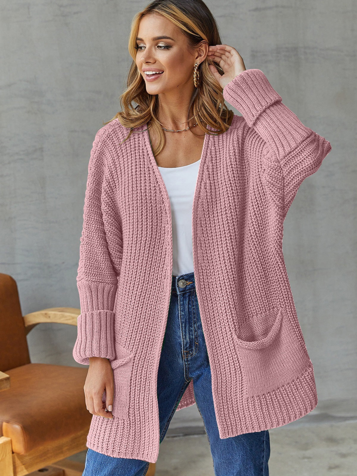 Women's Cardigan Knitted Oversized | Long