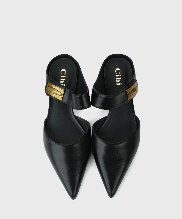 Women's Chic Kitten Heels Shoes Buckle Strap | Slip On