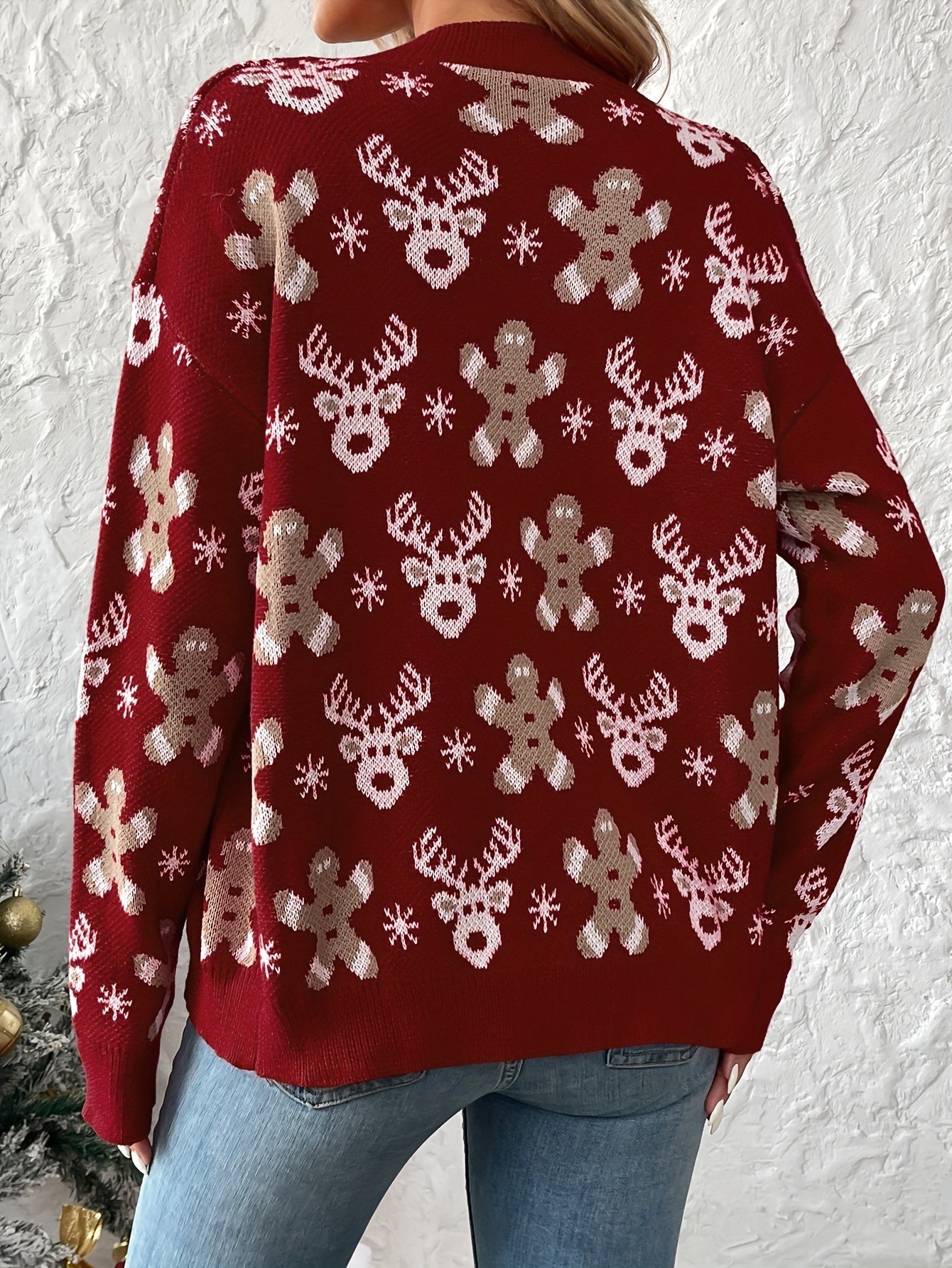 Women's Christmas Cardigan Knit Button Front | Festive