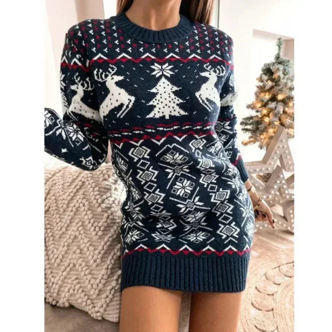 Women’s Christmas Dress Knit Pattern | Festive
