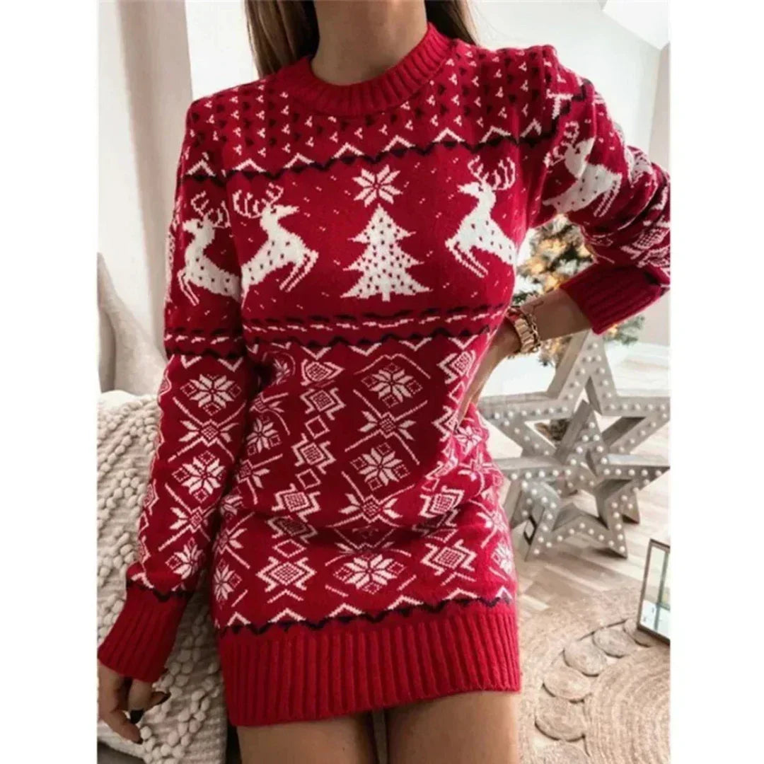 Women’s Christmas Dress Knit Pattern | Festive