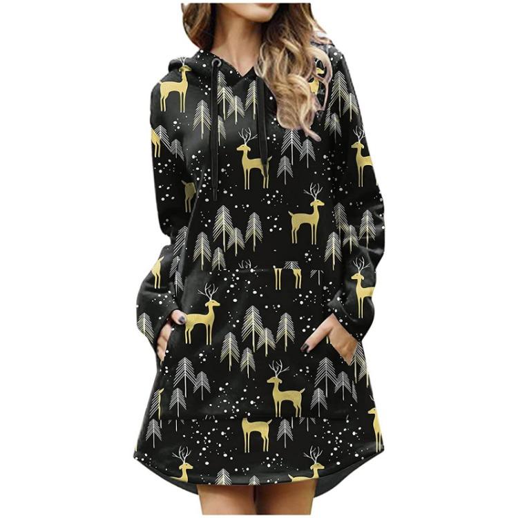 Women's Christmas Hoodie Merry Longline | Festive