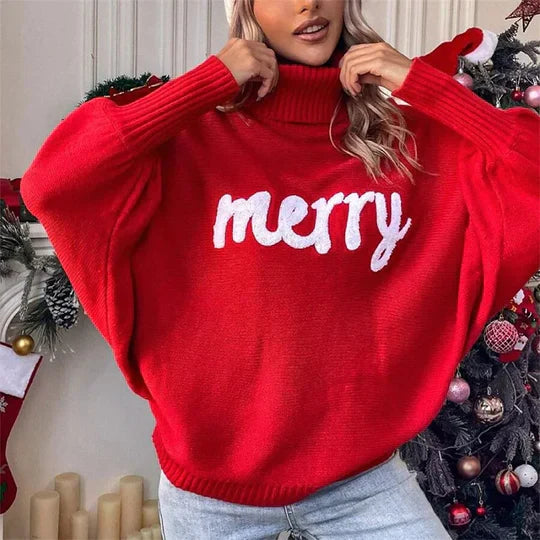 Women’s Christmas Jumper Merry Print | Festive