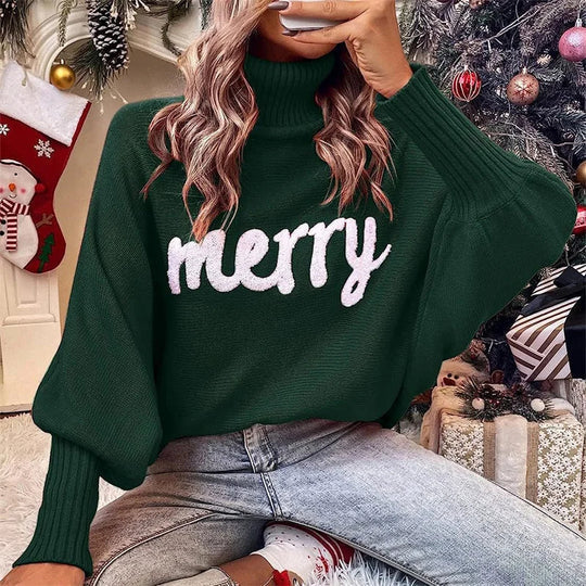Women’s Christmas Jumper Merry Print | Festive