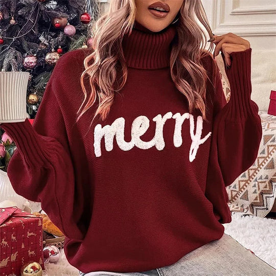 Women’s Christmas Jumper Merry Print | Festive