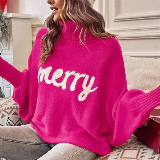 Women’s Christmas Jumper Merry Print | Festive