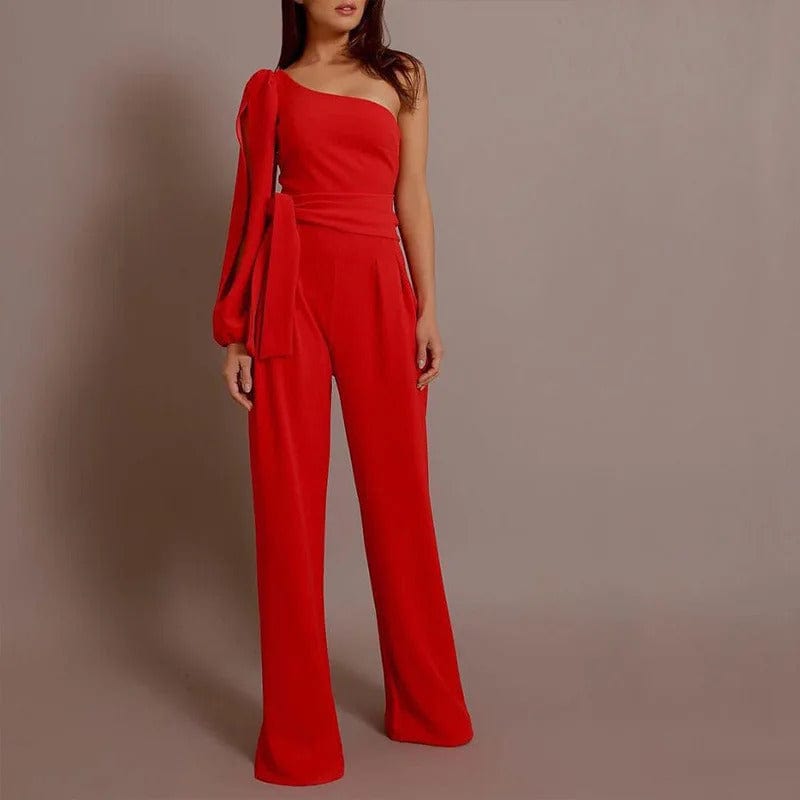 Women's Christmas Party Outfit Jumpsuit One Shoulder | Flared
