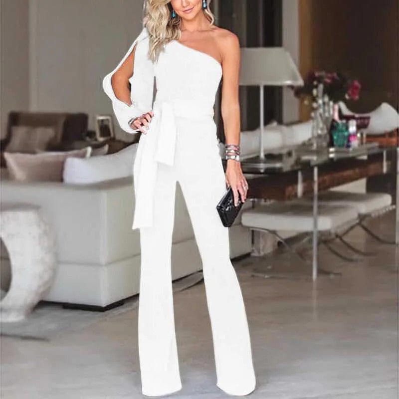 Women's Christmas Party Outfit Jumpsuit One Shoulder | Flared