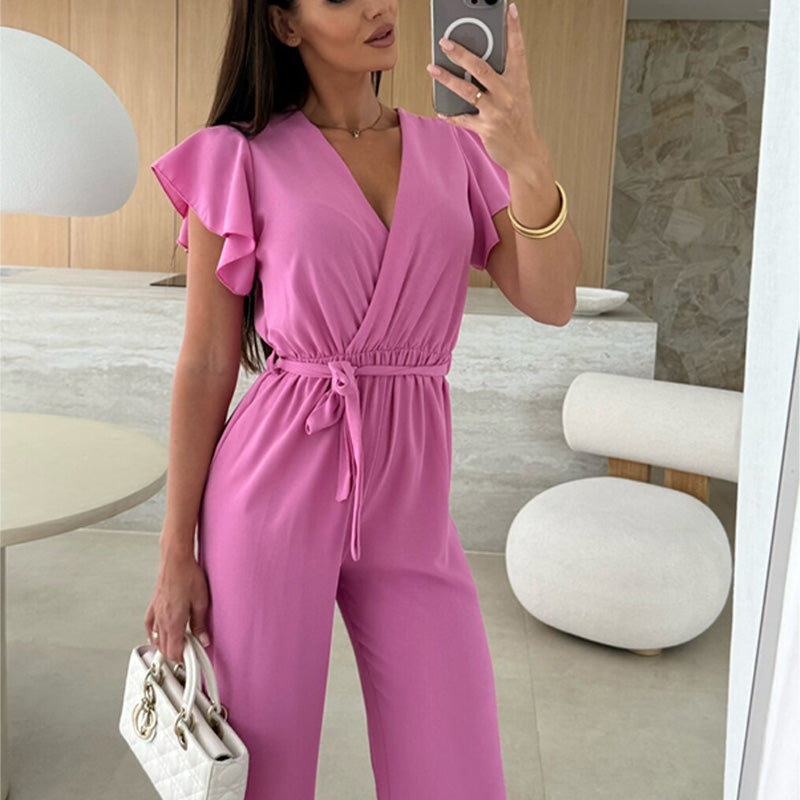 Women's Christmas Party Outfit Jumpsuit Wide Leg | Wrap
