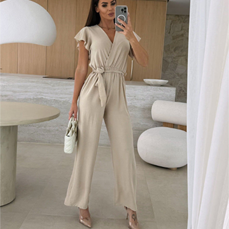 Women's Christmas Party Outfit Jumpsuit Wide Leg | Wrap