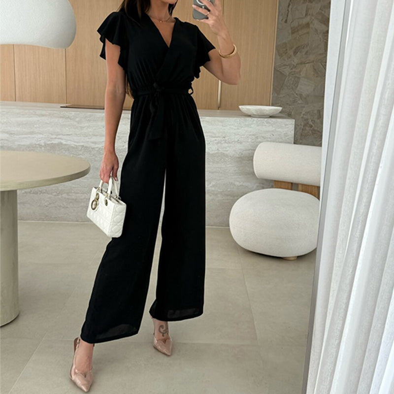 Women's Christmas Party Outfit Jumpsuit Wide Leg | Wrap