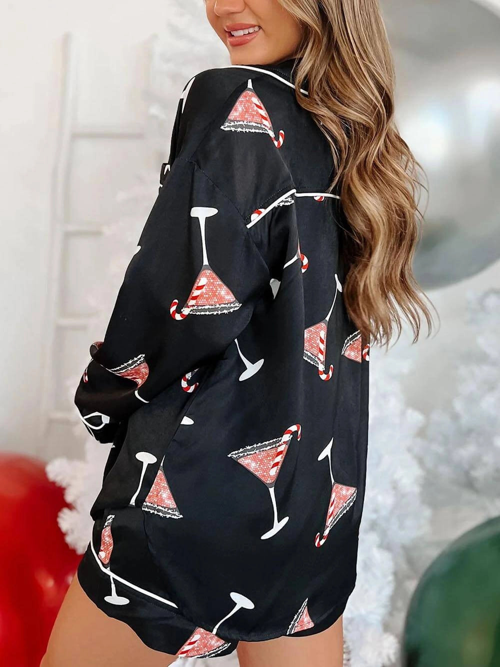 Women’s Christmas Pyjamas Candy Cane Shorts Set | Festive