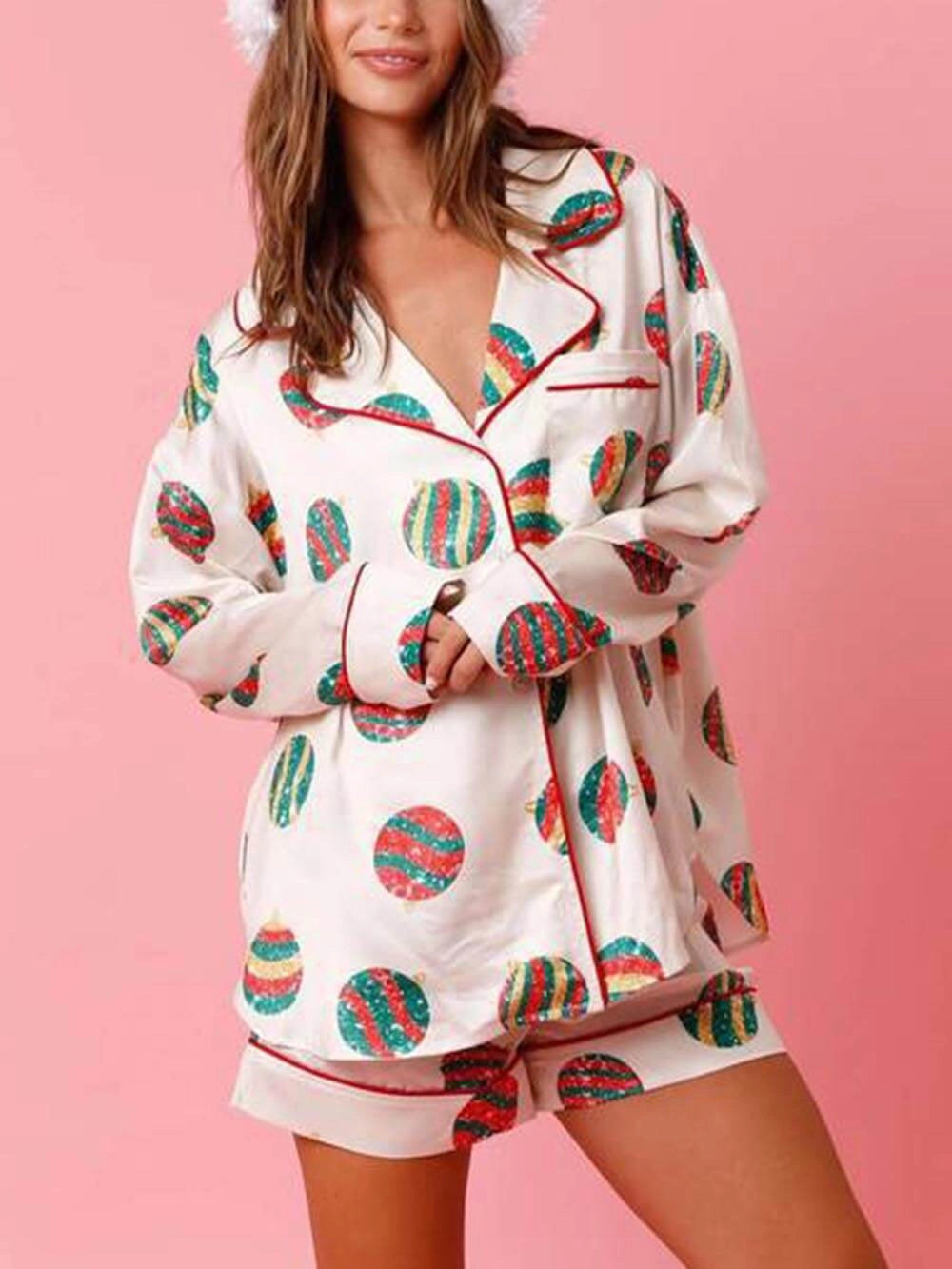 Women’s Christmas Pyjamas Candy Cane Shorts Set | Festive