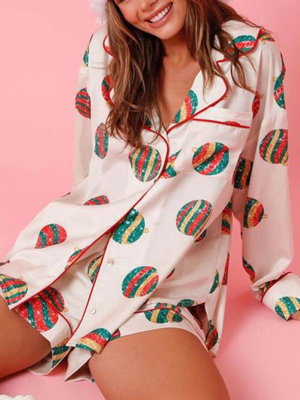 Women’s Christmas Pyjamas Candy Cane Shorts Set | Festive