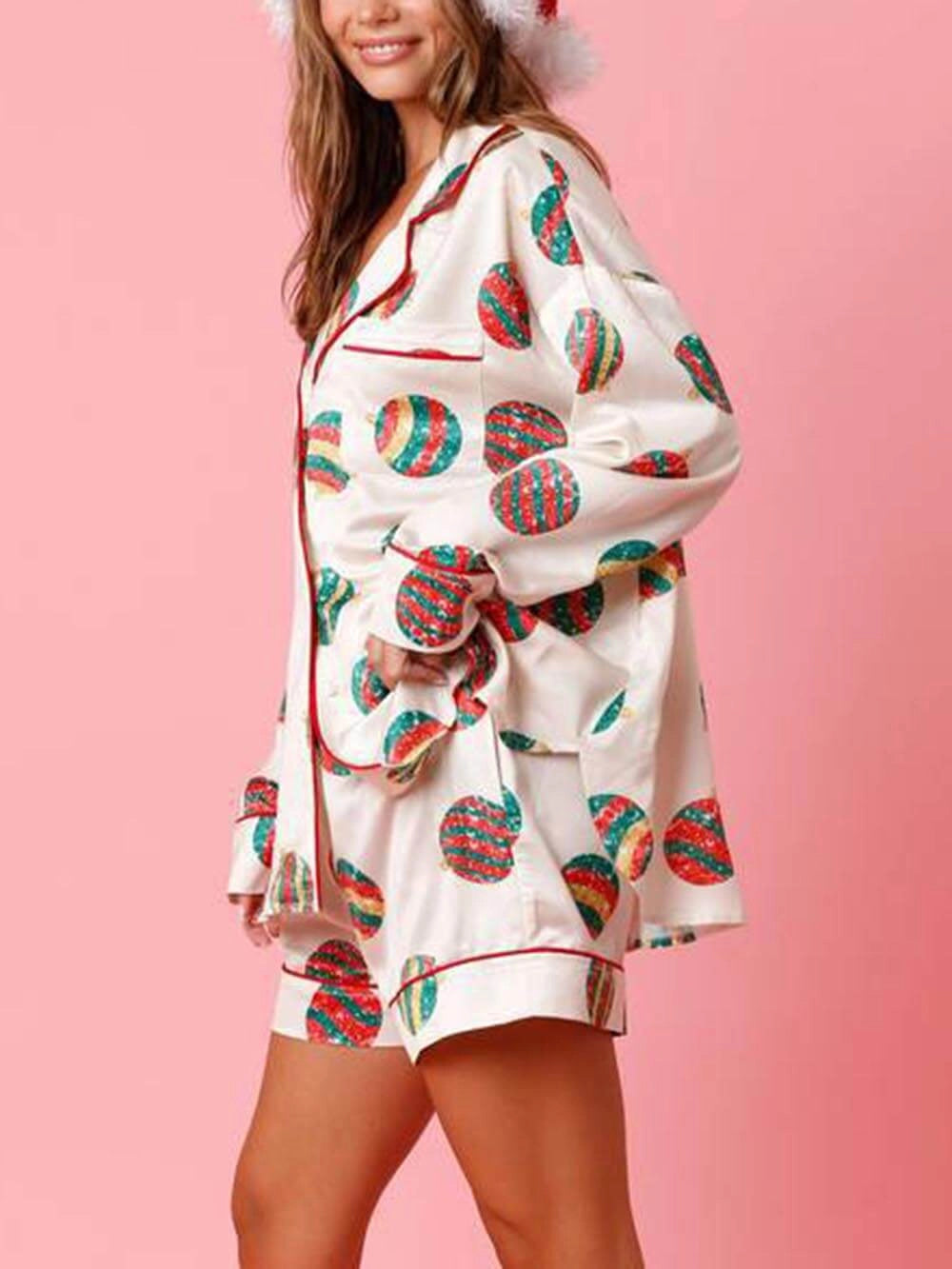 Women’s Christmas Pyjamas Candy Cane Shorts Set | Festive