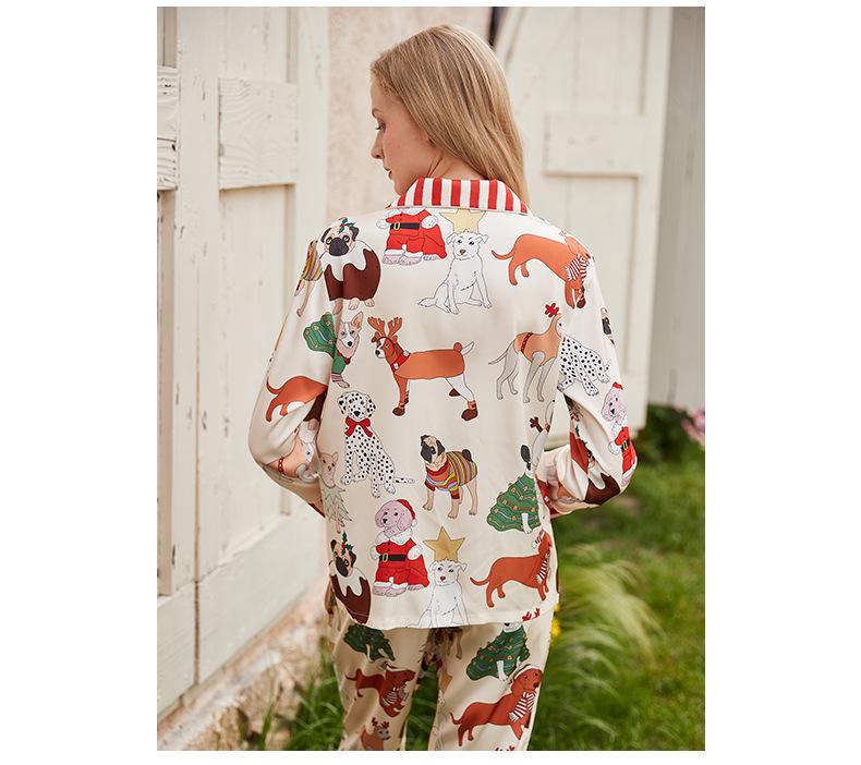 Women’s Christmas Pyjamas Dog Print Set | Festive