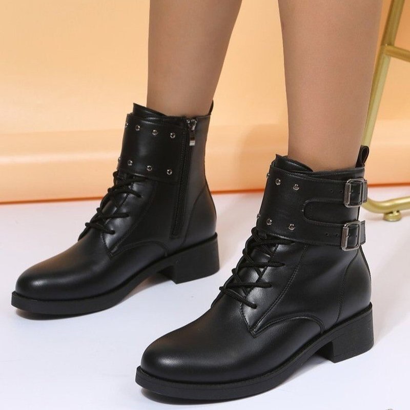 Women's Combat Chelsea Boots With Buckle Detail | Punk