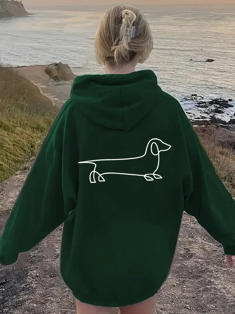 Women's Dachshund Hoodie | Oversized Style