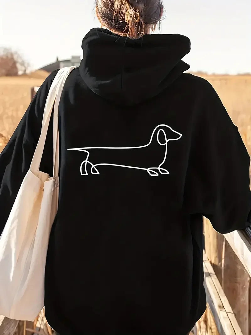 Women's Dachshund Hoodie | Oversized Style