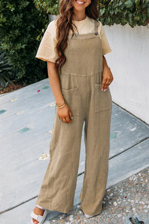Women's Dungarees Loose Fit with Pockets | Casual