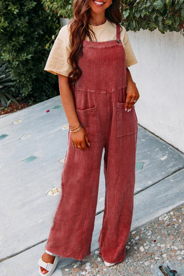 Women's Dungarees Loose Fit with Pockets | Casual