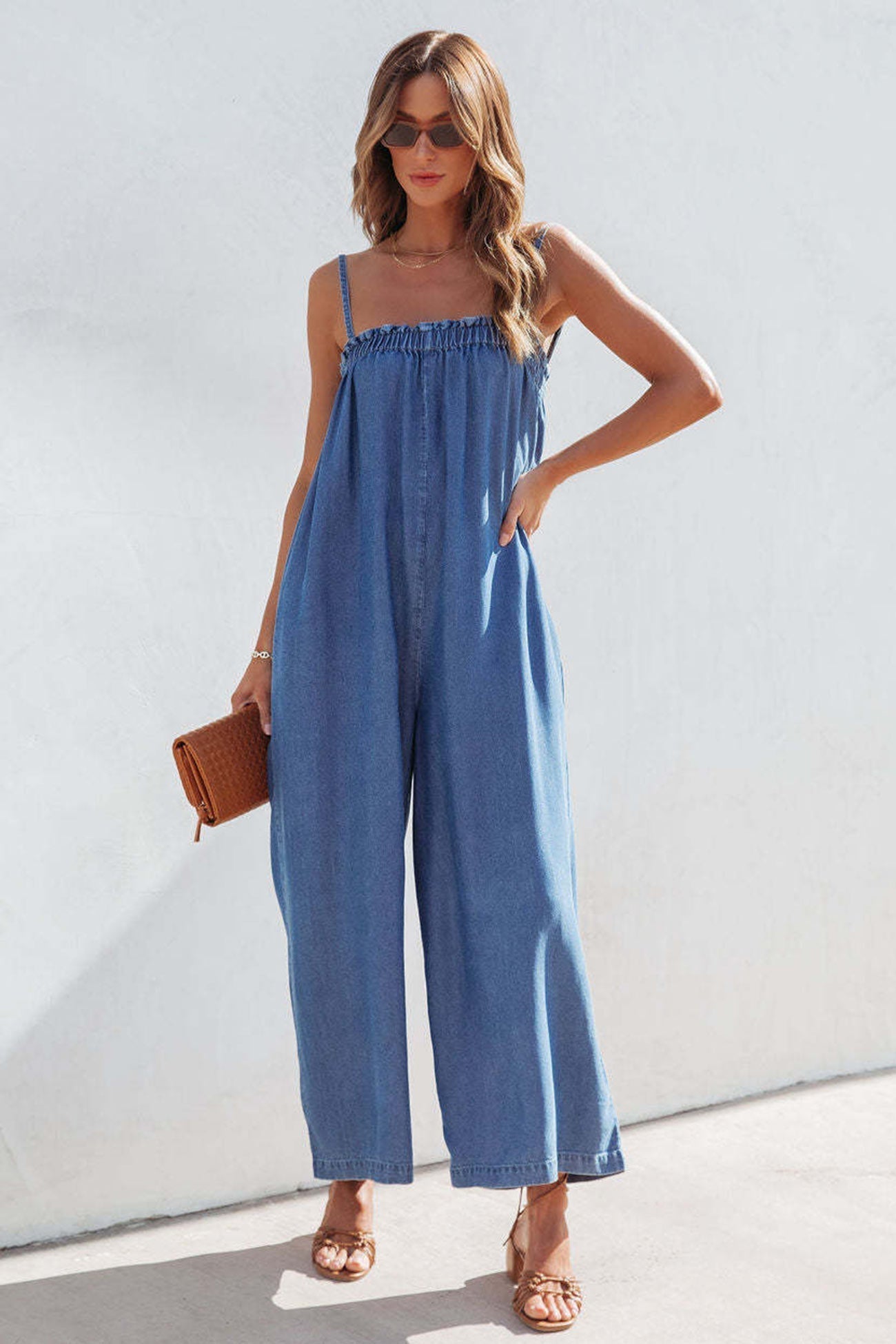 Women's Dungarees Sleeveless Wide Leg | Party Wear