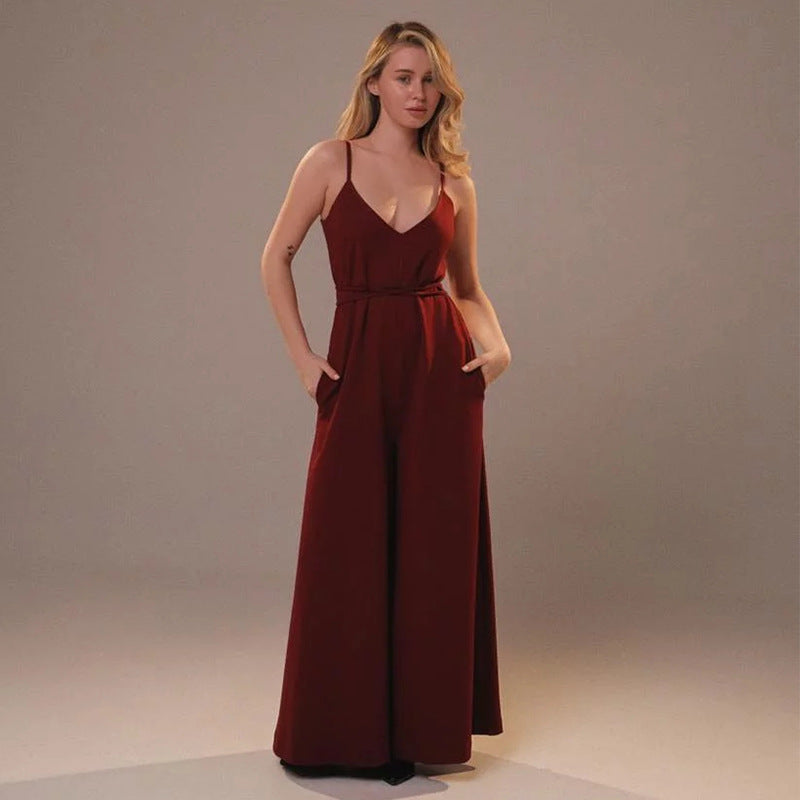 Women's Dungarees V-Neck Wide Leg | Party Wear