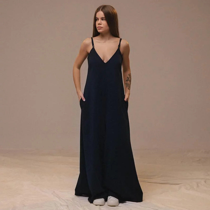 Women's Dungarees V-Neck Wide Leg | Party Wear