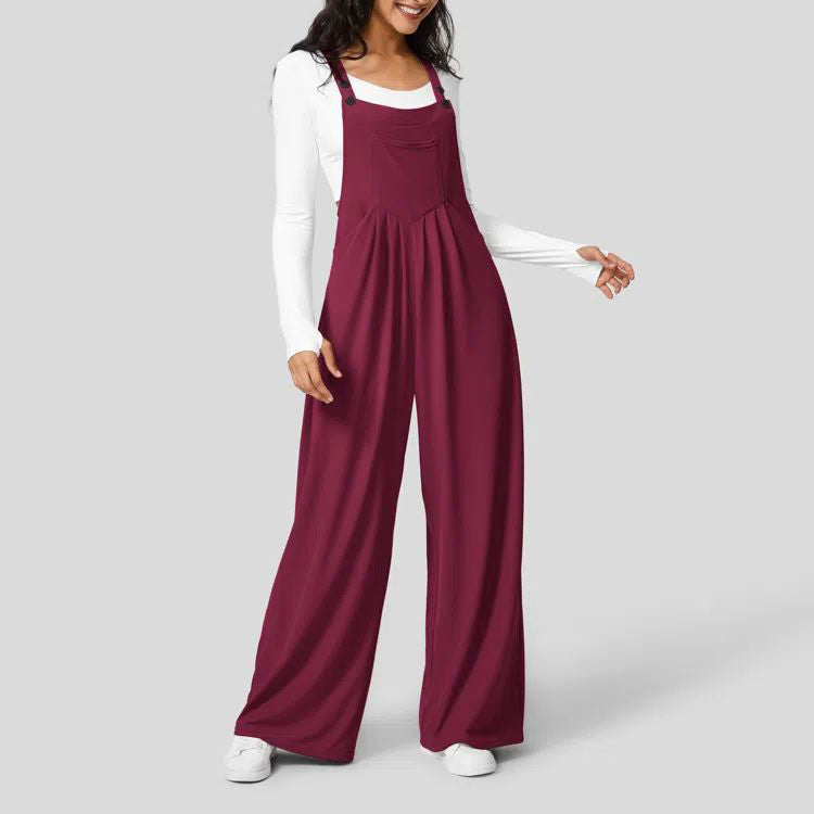 Women's Dungarees Wide Leg with Pockets | Casual