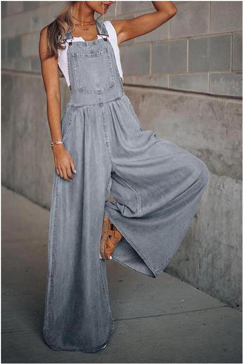 Women's Dungarees Wide Leg with Pockets | Tall