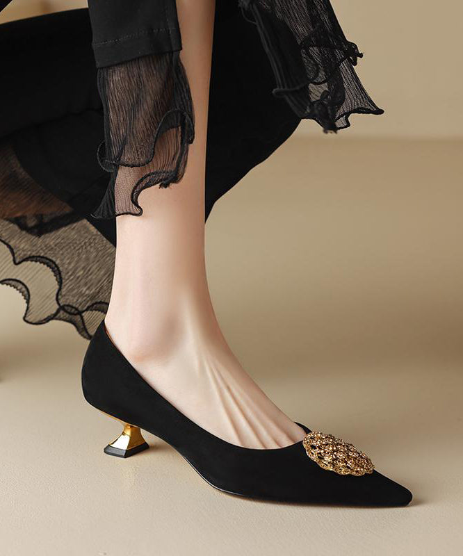 Women's Elegant Kitten Heels Shoes Gold Accent | Dressy