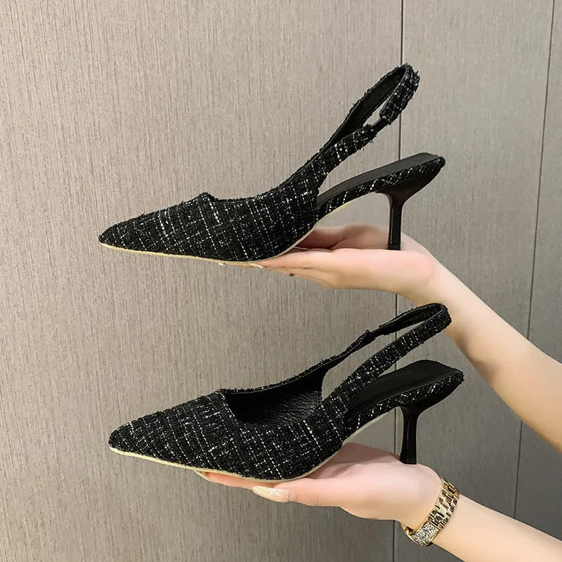 Women's Elegant Kitten Heels Shoes Slingback | Closed Toe