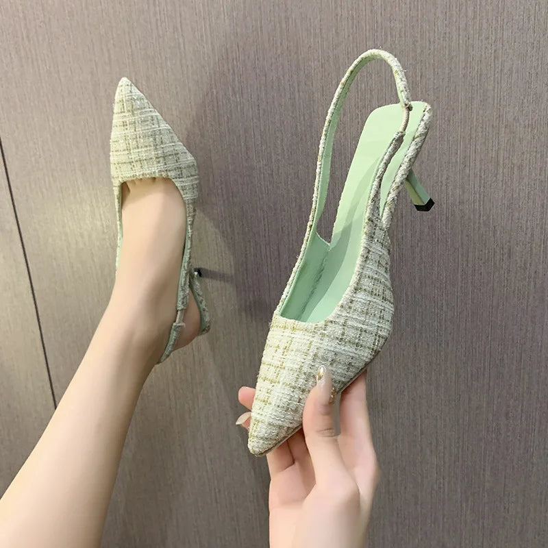 Women's Elegant Kitten Heels Shoes Slingback | Closed Toe