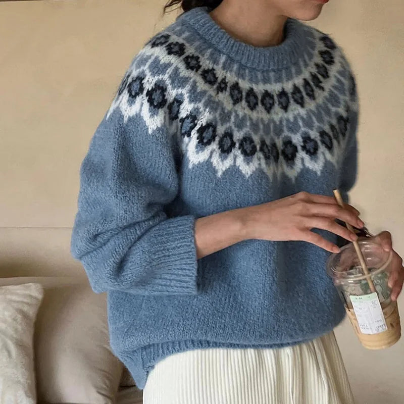 Women's Fair Isle Jumper Crew Neck | Nordic Pattern