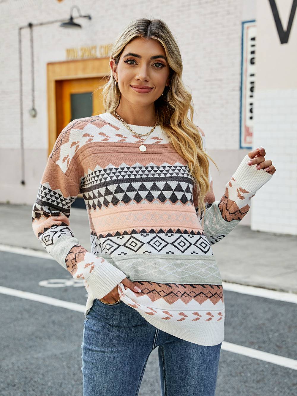 Women’s Fair Isle Jumper Long Sleeve | Winter Knit