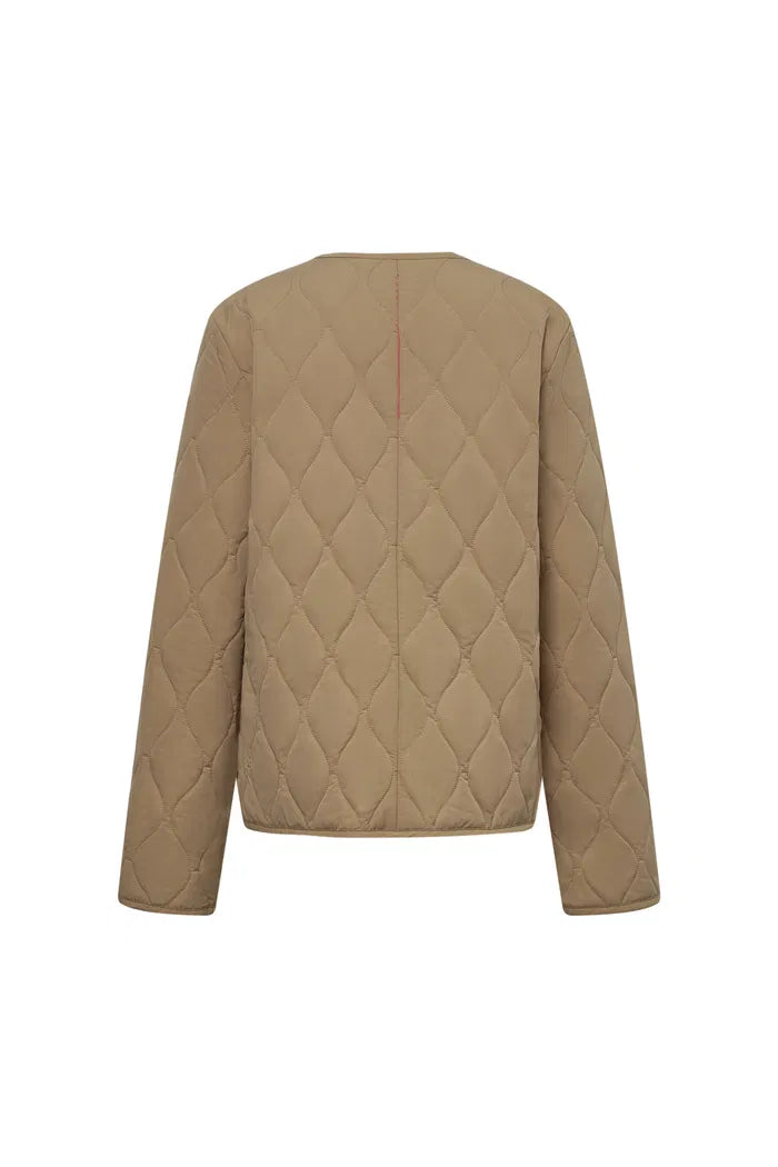 Women's Front Patch Pockets Quilted Jacket | Snap Closure