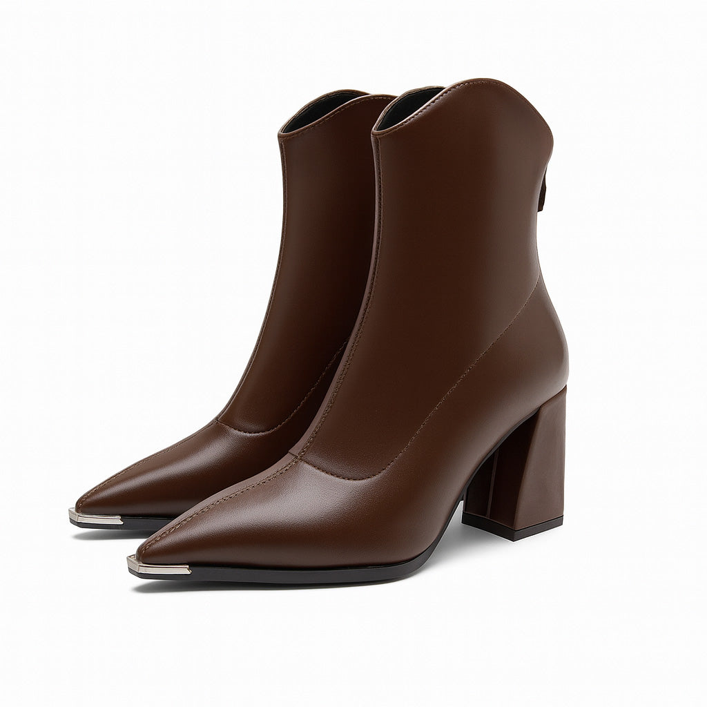 Women's Heeled Pointed Toe Chelsea Boots | Block Heel