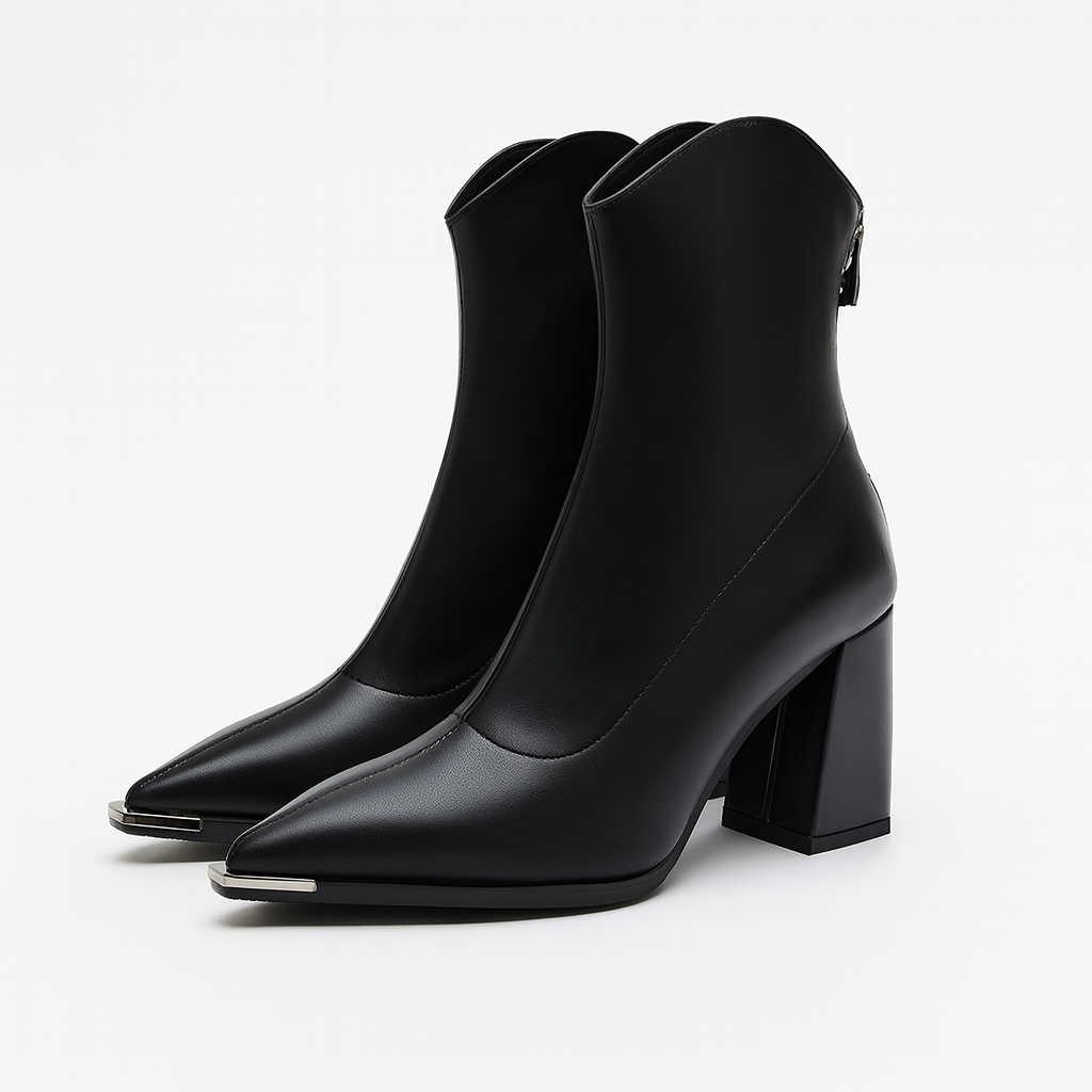 Women's Heeled Pointed Toe Chelsea Boots | Block Heel