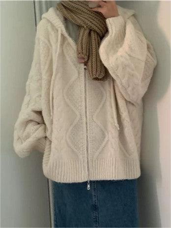 Women's Hooded Fleece Jacket Zip | Oversized