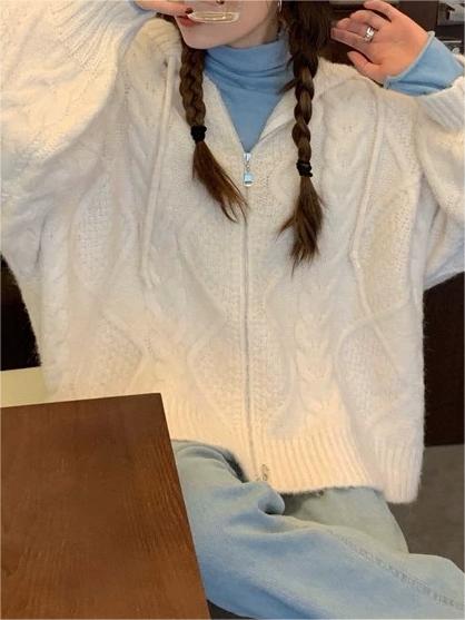 Women's Hooded Fleece Jacket Zip | Oversized