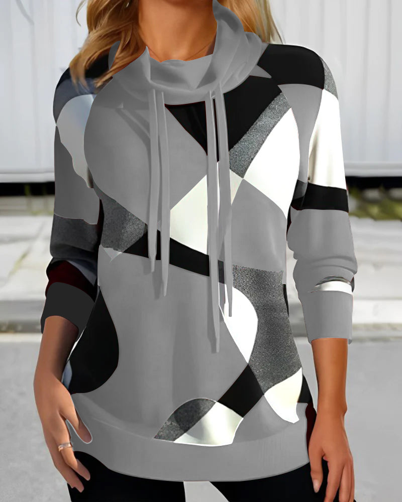 Women's Hoodie Colour Block | High Neck