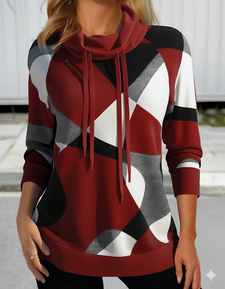 Women's Hoodie Colour Block | High Neck