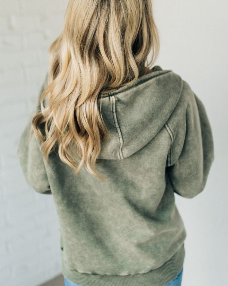 Women's Hoodie Half Zip | Oversized