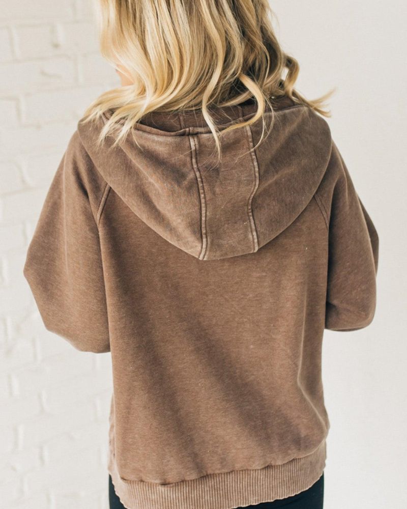 Women's Hoodie Half Zip | Oversized