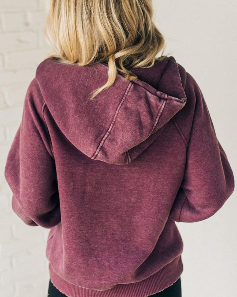 Women's Hoodie Half Zip | Oversized