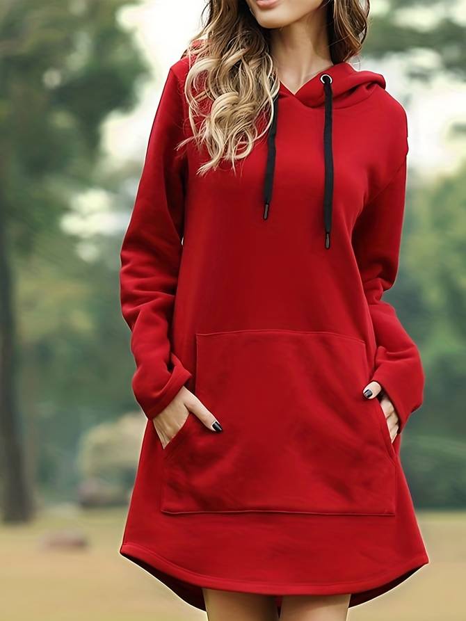 Women's Jumper Dress With Hood | Long Fit