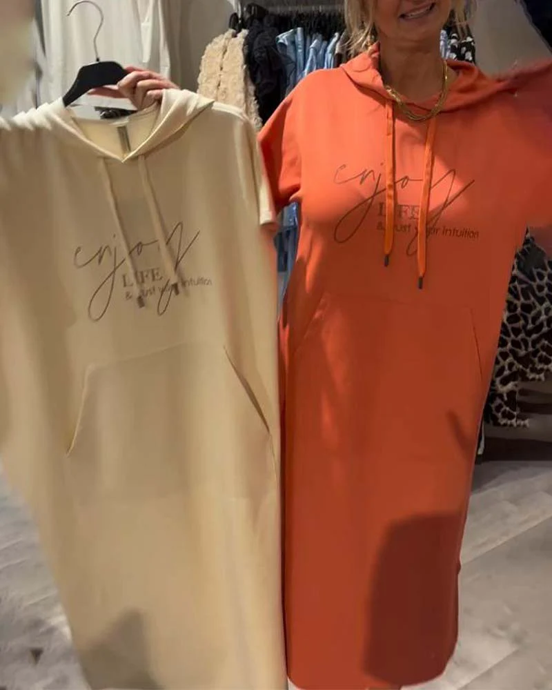 Women's Jumper Dress With Hood | Midi