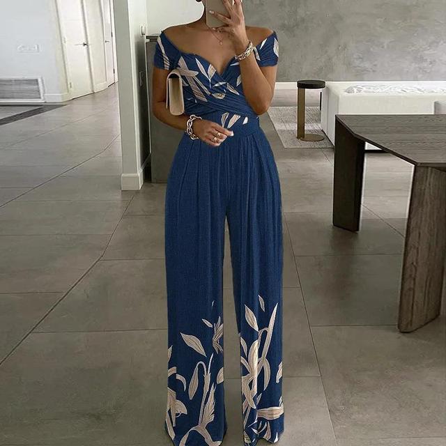Women's Jumpsuits Off Shoulder Wide Leg | Print
