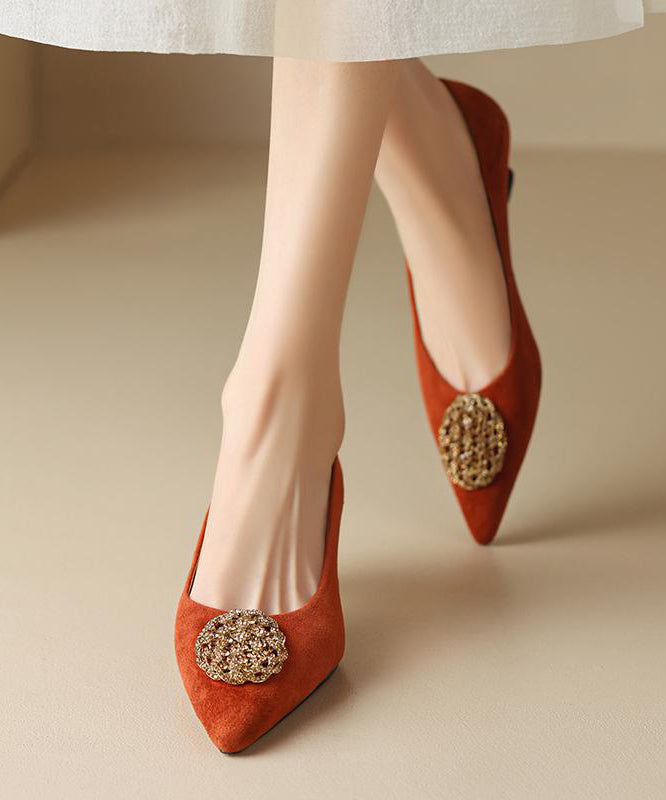 Women's Kitten Heels Gold Accent | Slip On